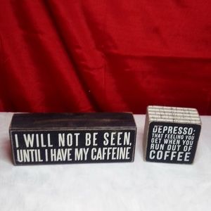 Wooden coffee pictures fun size